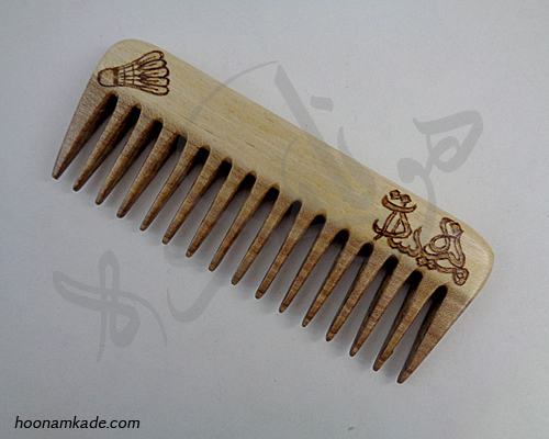 شانه مو با سوخته نگاری