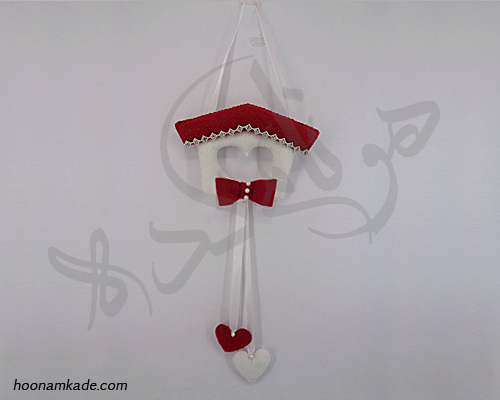 آویز خونه پرنده با طرح قلب