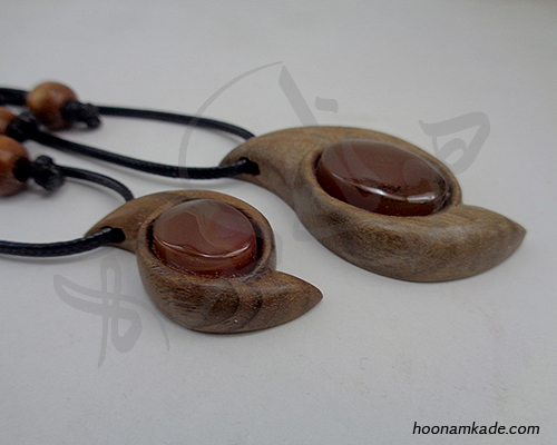 گردن آویز جفت با نماد خاص با سنگ عقیق